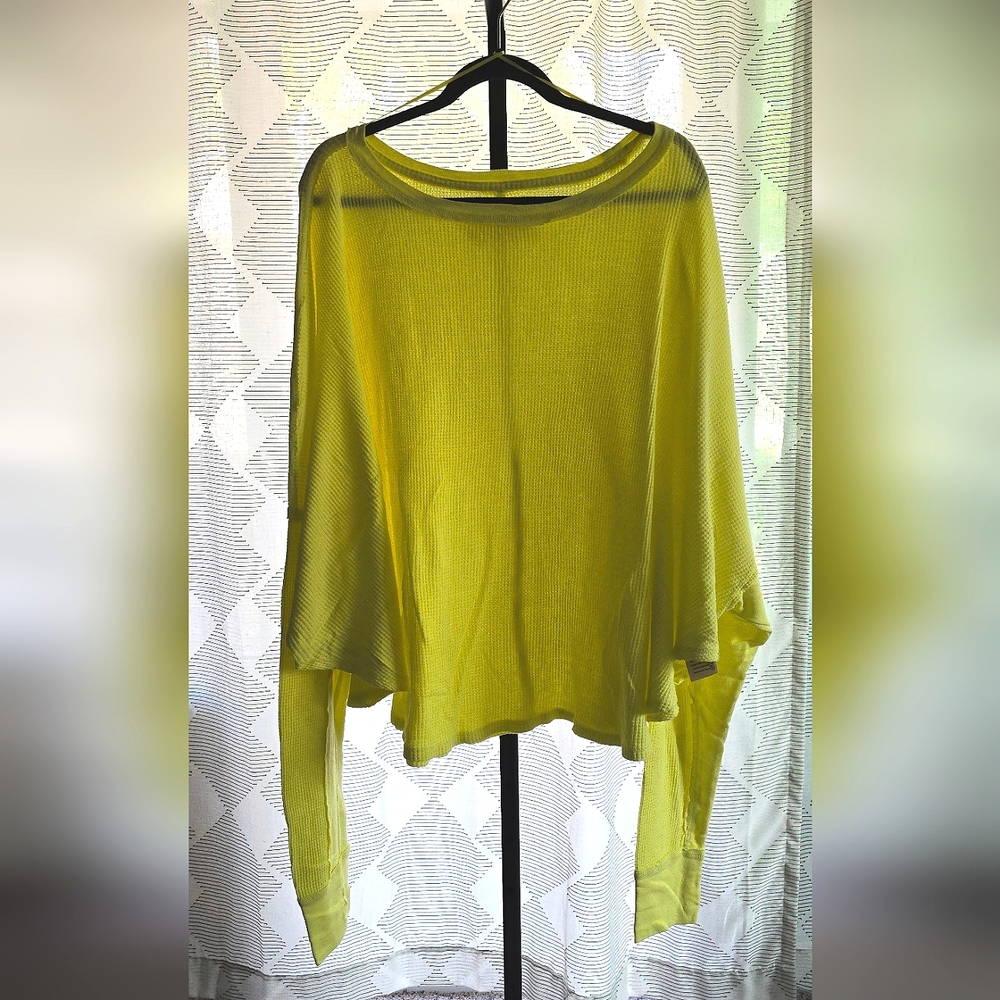 *SOLD* NWOT Free People Microphone Drop Thermal in Lemon Grass Size XL 🦄💖 - Picture 5 of 11